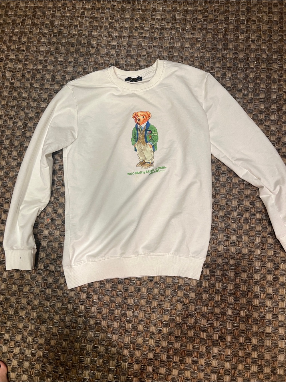 Polo by Ralph Lauren White Bear Embroidered Crewneck Sweatshirt small